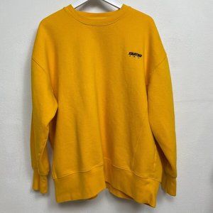 VINTAGE Starter Sweatshirt Mens XL Yellow Embroidered Logo Crewneck Sweater